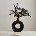 Nordic Style Ceramic Donut Vase Modern Home Decoration Elegant Flower Container Simple Office Livingroom Ornaments Table Decor