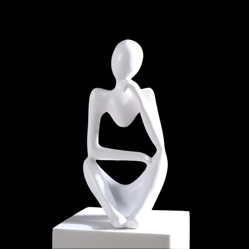 Nordic Style Abstract Thinker Statue Decorative Ornament Desk Collection Bookshelf Creative Sculpture Figurine for Wedding